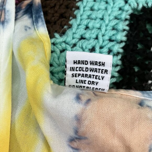 Zury Maxi Dress Womens O/S Rayon Tie Dye Beach Boho Summer Cover Cold Shoulder - Picture 6 of 8